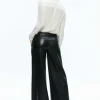 Women Alice and Olivia Anders Vegan Leather Low Rise Pant