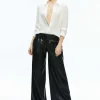 Women Alice and Olivia Anders Vegan Leather Low Rise Pant