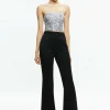 Women Alice and Olivia Ceresi Sequin Bandeau Crop Top