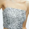 Women Alice and Olivia Ceresi Sequin Bandeau Crop Top
