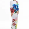 Women Alice and Olivia Delora Long Sleeve Crew Neck Maxi Dress