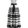 Women Alice and Olivia Denita Bustier Ruffle Gown