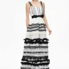 Women Alice and Olivia Denita Bustier Ruffle Gown