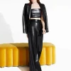 Women Alice and Olivia Dylan Vegan Leather Wide Leg Pant