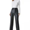 Women Alice and Olivia Dylan Vegan Leather Wide Leg Pant