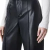 Women Alice and Olivia Dylan Vegan Leather Wide Leg Pant