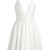 Women Alice and Olivia Ellamae Deep V-Neck Dress