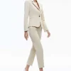 Women Alice and Olivia Macey Chino Fitted Notch Collar Blazer
