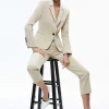 Women Alice and Olivia Macey Chino Fitted Notch Collar Blazer