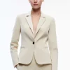 Women Alice and Olivia Macey Chino Fitted Notch Collar Blazer