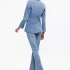 Women Alice and Olivia Macey Denim Fitted Blazer