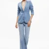 Women Alice and Olivia Macey Denim Fitted Blazer