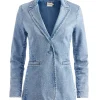 Women Alice and Olivia Macey Denim Fitted Blazer