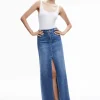 Women Alice and Olivia Rye Denim Maxi Skirt