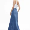 Women Alice and Olivia Rye Denim Maxi Skirt