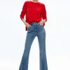 Women Alice and Olivia Stacey Mid Rise Bell Jean