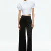 Women Alice and Olivia Willa Cropped Puff Sleeve Button Down