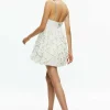 Women Alice and Olivia Wilmarie Embellished Lace Ruffle Mini Gown