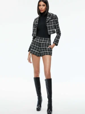 Women Alice and Olivia Yardley Cropped Fray Hem Jacket
