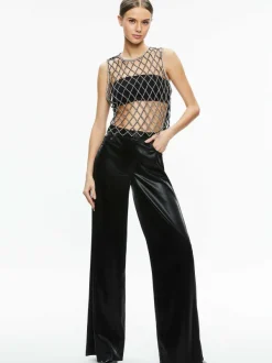 Alice and Olivia Amal Embellished Tank With Bandeau-Women Tops