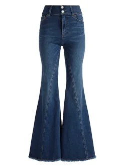 Alice and Olivia Beautiful Seamed Wide Leg Jean-Women Pants