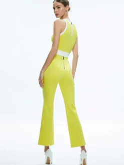 Alice and Olivia Boyd Crewneck Tank + Rmp Mid Rise Back-Zip Bootcut Ankle Pant-Women Matching Sets
