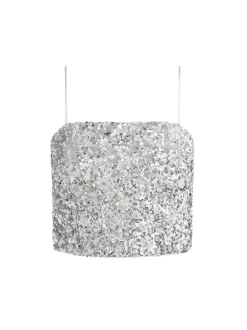 Alice and Olivia Ceresi Sequin Bandeau Crop Top + Maeve Sequin Slip Skirt-Women Matching Sets