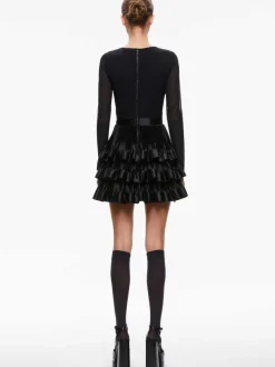 Alice and Olivia Chara Tiered Ruffle Mini Dress-Women Dresses