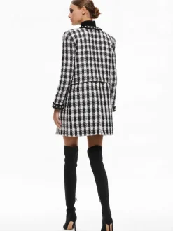 Alice and Olivia Deon Two-Fer Tweed Jacket + Mace Tweed Mini Skort-Women Matching Sets