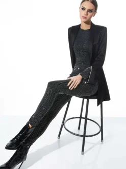 Alice and Olivia Freddie Crewneck Embellished Catsuit-Women Jumpsuits