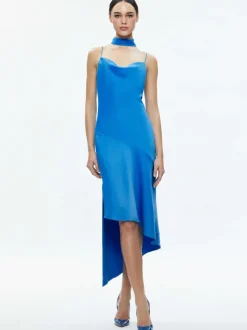 Alice and Olivia Harmony Asymmetrical Slip Scarf Dress-Women Dresses
